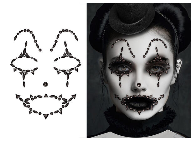 Ansiktskrystaller - Harlequin 1 Ark med selvklebende stener - 13x15cm 