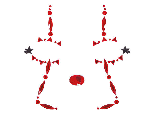 Ansiktskrystaller - Klovn 1 Ark med selvklebende stener - 13x15cm 