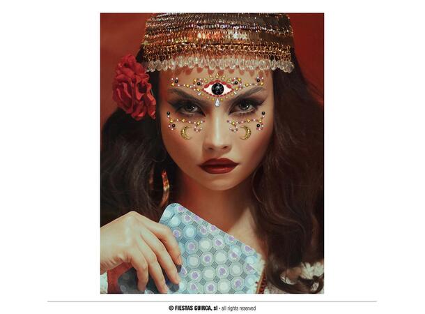 Ansiktskrystaller - Medium 1 Ark med selvklebende stener - 13x15cm 