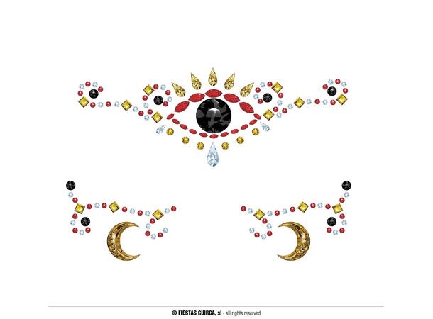 Ansiktskrystaller - Medium 1 Ark med selvklebende stener - 13x15cm 