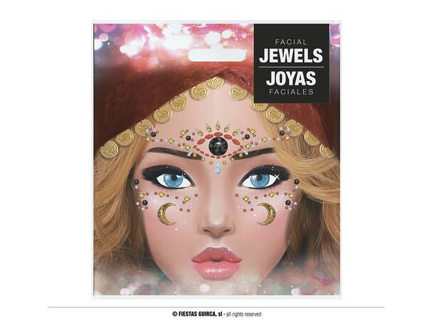 Ansiktskrystaller - Medium 1 Ark med selvklebende stener - 13x15cm 