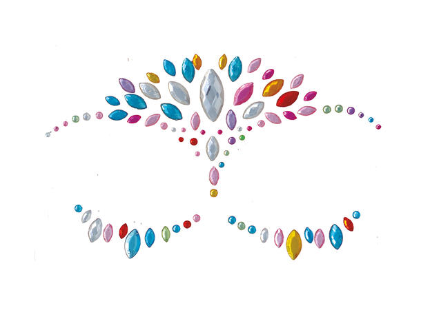 Ansiktskystaller - Assorterte farger 1 Sett smykker i selvklebende harpiks 