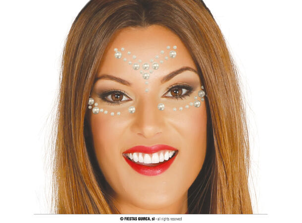 Ansiktskystaller - Glassperler 1 Sett smykker i selvklebende harpiks 