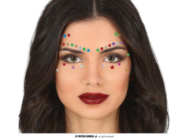 Ansiktskystaller - Regnbue 1 Sett smykker i selvklebende harpiks 