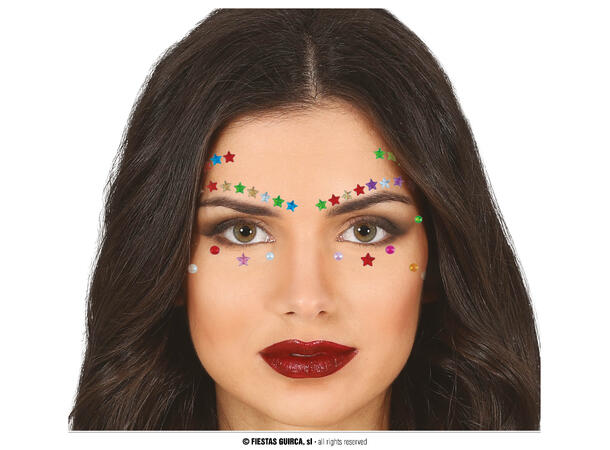 Ansiktskystaller - Regnbue 1 Sett smykker i selvklebende harpiks 