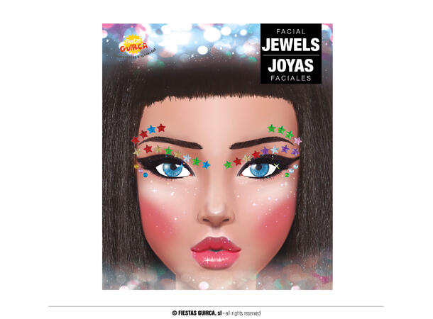 Ansiktskystaller - Regnbue 1 Sett smykker i selvklebende harpiks 