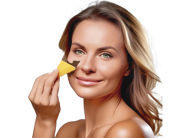 Ansiktssminke med svamp - Brun 1 Boks sminke - 9g 