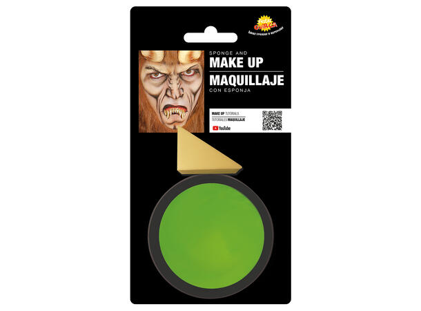 Ansiktssminke med svamp - Lysegrønn 1 Boks sminke - 9g 