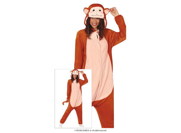 Apekolstyme - Kigurumimi - Brun 1 Kostyme til voksen - Str 52-54 (L) 