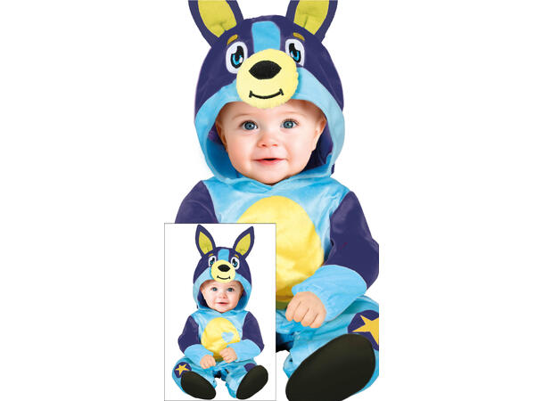 Baby Blå Hund 1 Babykostyme - Str 18-24 Mnd 