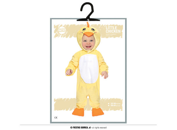 Baby Kylling - Gul 1 Babykostyme - Str 18-24 Mnd 