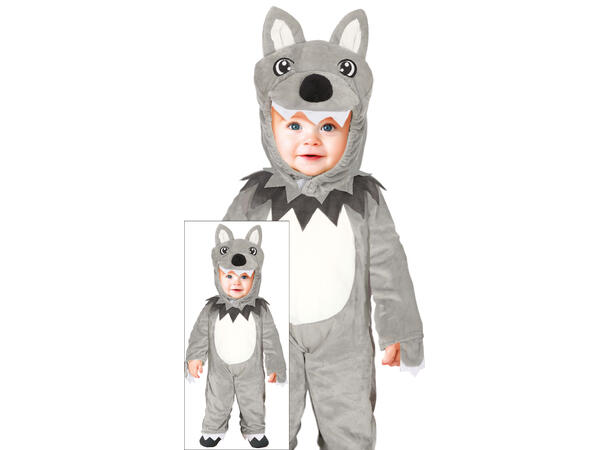 Baby Ulv - Grå 1 Babykostyme til gutt - Str 18-24 Mnd 