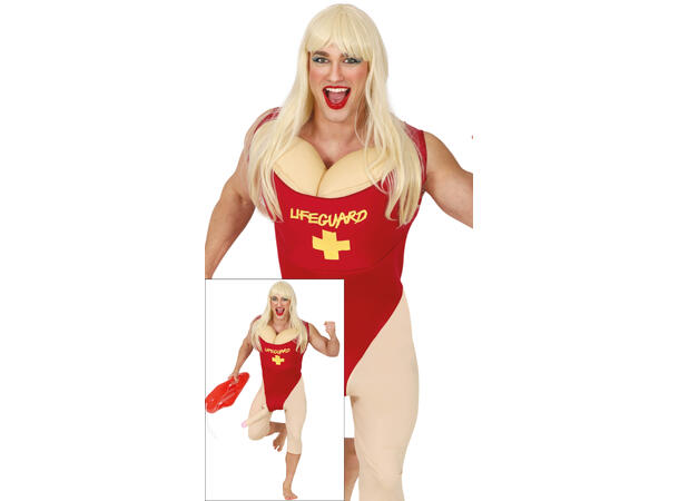 Badevakt m/pupper og penis 1 Herrekostyme - str 52-54 (L) 