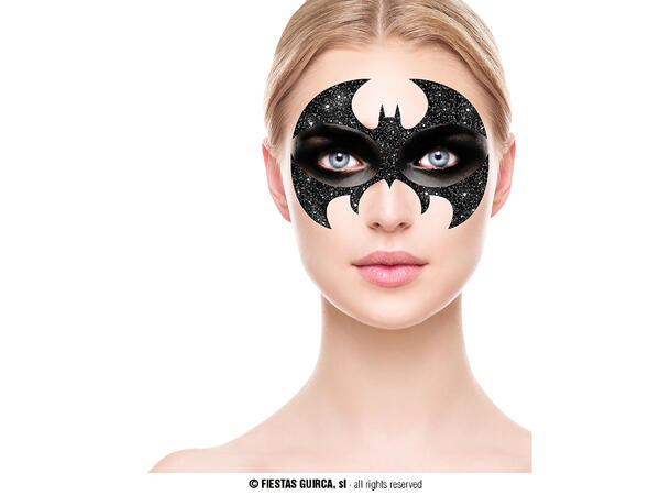 Bat - Glitter face 1 Ark m/Selvklebende maske - 13x15cm 