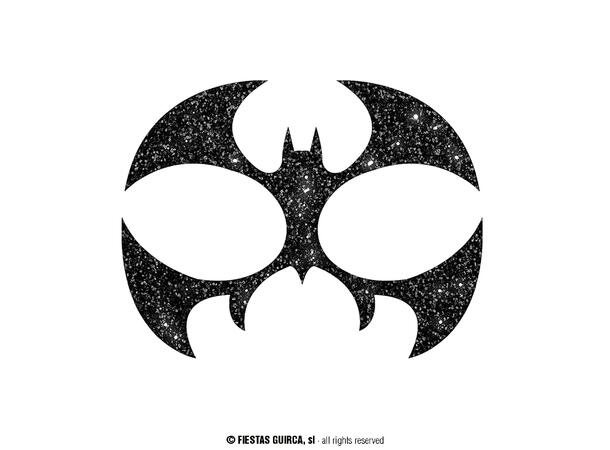 Bat - Glitter face 1 Ark m/Selvklebende maske - 13x15cm 