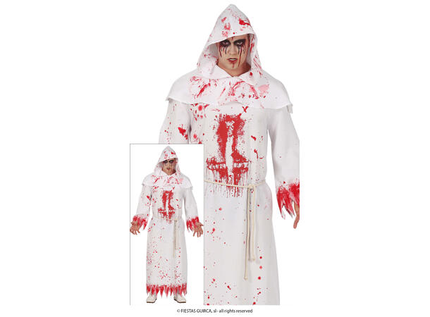 Blodig munkekostyme - Hvit 1 Herrekostyme - str 52-54 (L) 