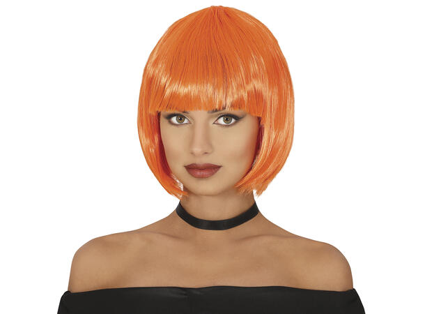 Bobparykk - Oransje 1 Parykk i syntetisk hår - 100gr - Dame 