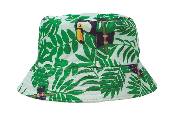 Bøttehatt - Palme- Grønn/Hvit 1 Hatt i polyester til voksen 