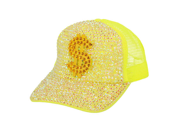 Caps - Neon m/"$"-tegn - 4 farger ass. 1 Caps til voksen - Onesize 