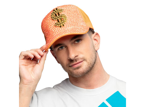 Caps - Neon m/"$"-tegn - 4 farger ass. 1 Caps til voksen - Onesize 