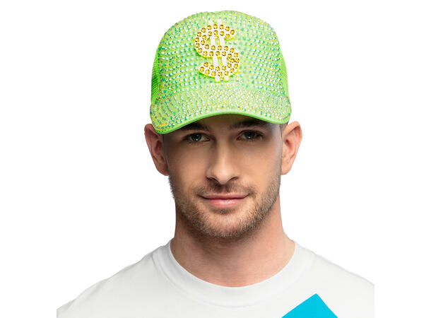 Caps - Neon m/"$"-tegn - 4 farger ass. 1 Caps til voksen - Onesize 