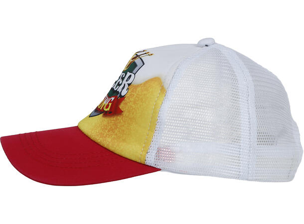 Caps - "Beer King" - Hvit/rød/gul 1 Caps til voksen - Onesize 
