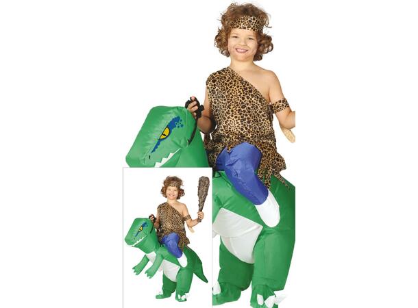 Carry Me kostyme - Dinosaur - Grønn 1 Oppblåsbart kostyme - Str 7-9 År 