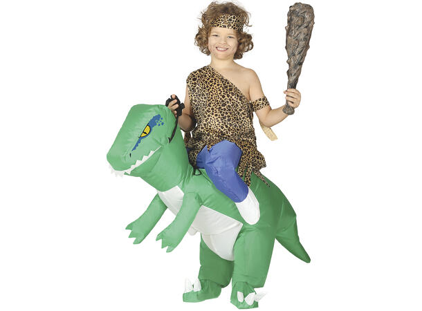 Carry Me kostyme - Dinosaur - Grønn 1 Oppblåsbart kostyme - Str 7-9 År 