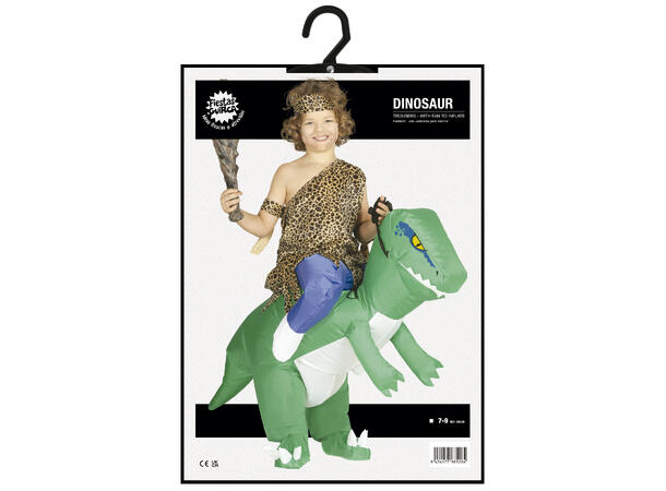 Carry Me kostyme - Dinosaur - Grønn 1 Oppblåsbart kostyme - Str 7-9 År 