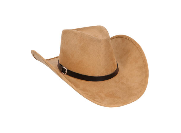 Cowboyhatt - Bronco - Beige m/bånd 1 Hatt til voksen - Onesize 