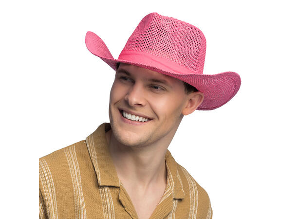 Cowboyhatt - Netting - Rosa 1 Hatt til voksen - Onesize 