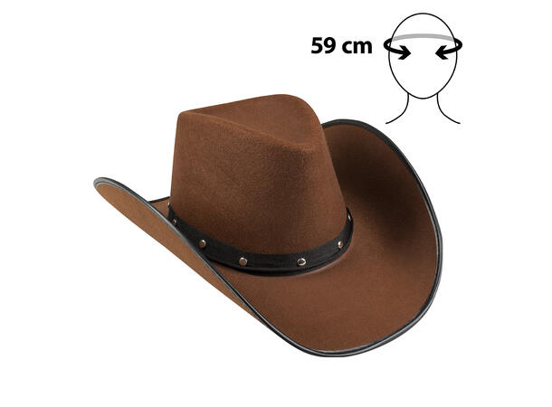 Cowboyhatt - Wichita - Brun 1 Hatt til voksen - Onesize 