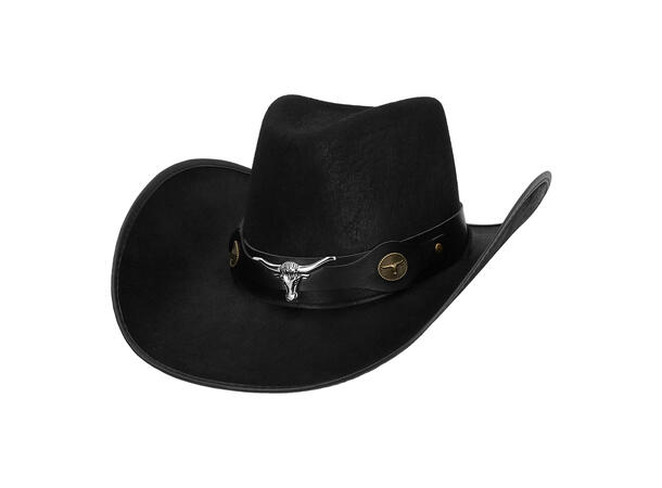 Cowboyhatt - Wyatt - Sort 1 Hatt til voksen - Onesize 