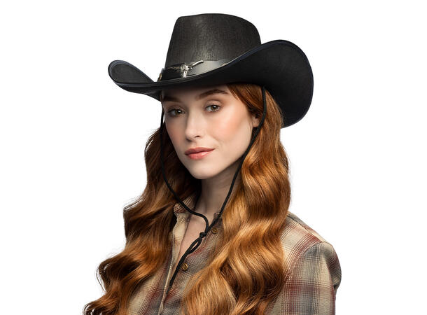 Cowboyhatt - Wyatt - Sort 1 Hatt til voksen - Onesize 