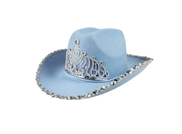 Cowboyhatt med paljetter og krone - Ass 1 Hatt til voksen - Onesize 