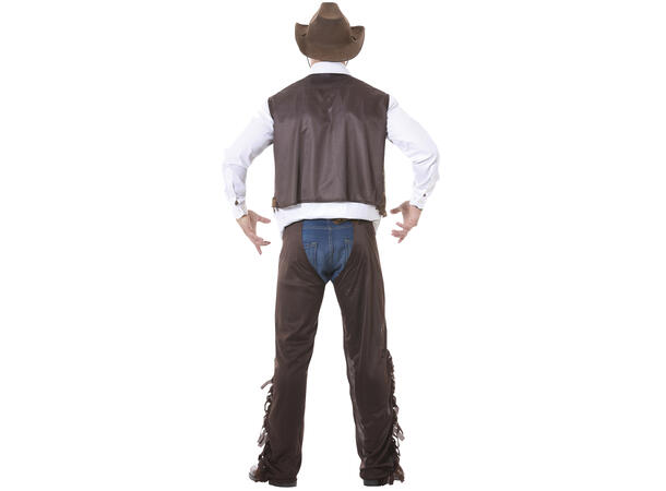 Cowboykostyme - Vest og Chaps 1 Herrekostyme - str 48-50 (M) 