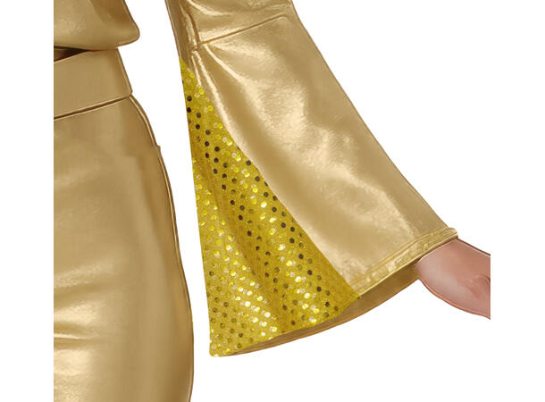 Disco - Gulldress - Bukse,Skjorte, belte 1 Damekostyme - str 42-44 (L) 