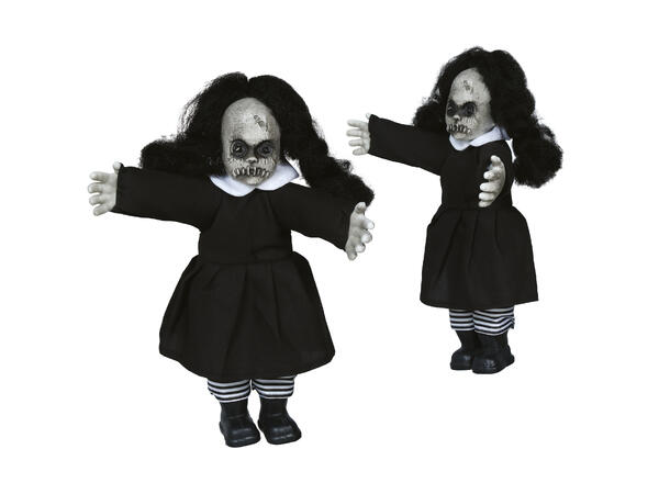 Dukke m/sort kjole 1 Figur - 38cm 