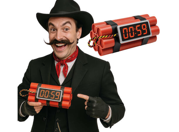 Dynamittkubber  m/timer 1 Dynamittkubbe i plast - 22cm 