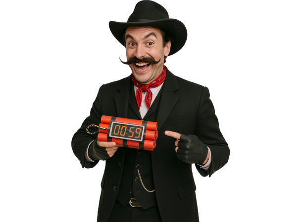 Dynamittkubber  m/timer 1 Dynamittkubbe i plast - 22cm 