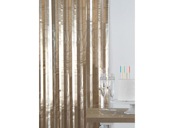 Dørgardin - Frynset - Matt Gull 1 Frynsegardin - (2,5cm remser)- 1x2m
