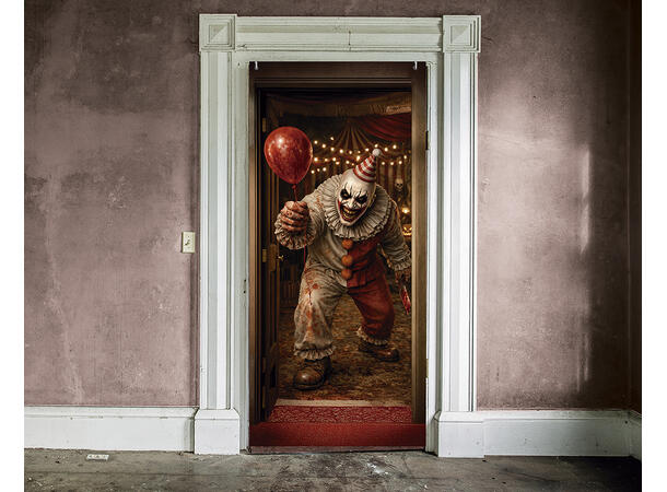 Dørplakat - Skummel klovn 1 Dørplakat in polyester - 80x180cm 