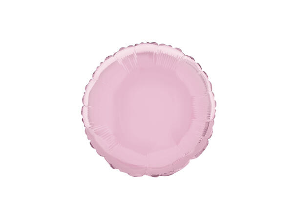 Ensfarget rund - Pastell Rosa 1 Folieballong - 46cm(18")