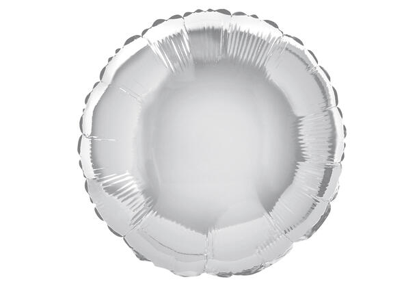Ensfarget rund - Sølv 1 Folieballong  - 46cm(18") - Bulk