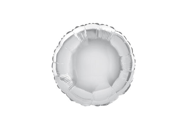 Ensfarget rund - Sølv 1 Folieballong  - 46cm(18") - Bulk