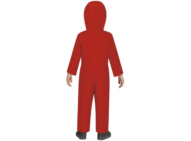 Fangekostyme - Onepiece - Rød 1 Barnekostyme - Str 10-12 År 