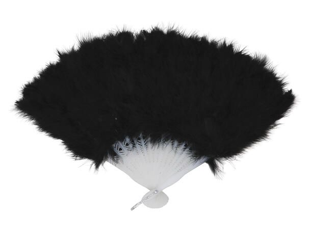 Fjærvifte - Sort 1 Vifte med 16 blader i fjær 
