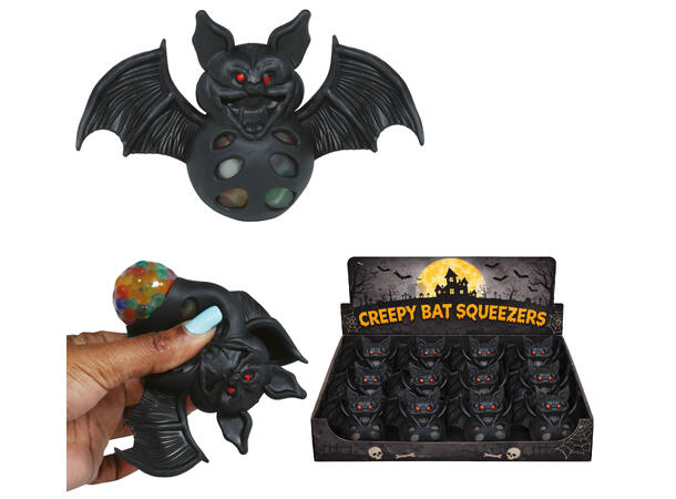 Flaggermus i myk lateks - Klembare Display med 12 figurer - 14cm 