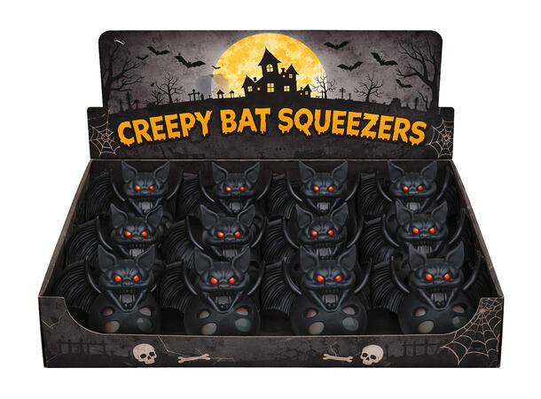 Flaggermus i myk lateks - Klembare Display med 12 figurer - 14cm 