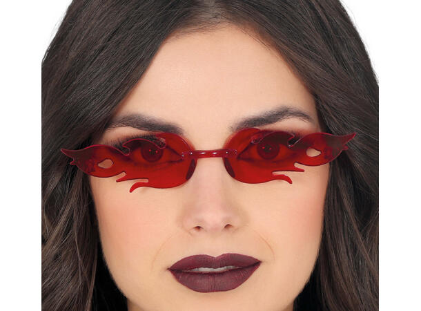 Flammebriller - røde 1 Par briller i plast 